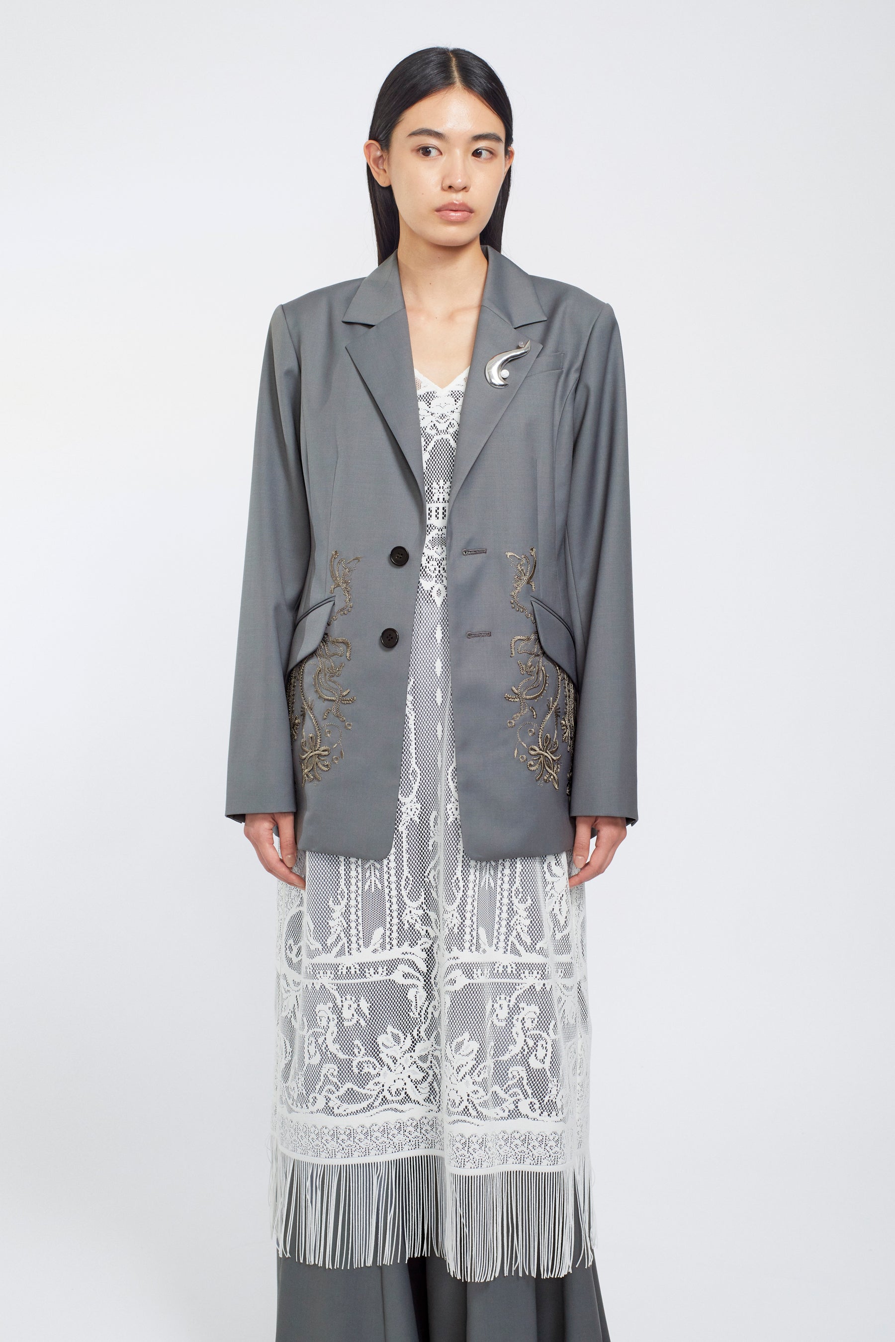 Surfacing embroidered jacket (Gray)