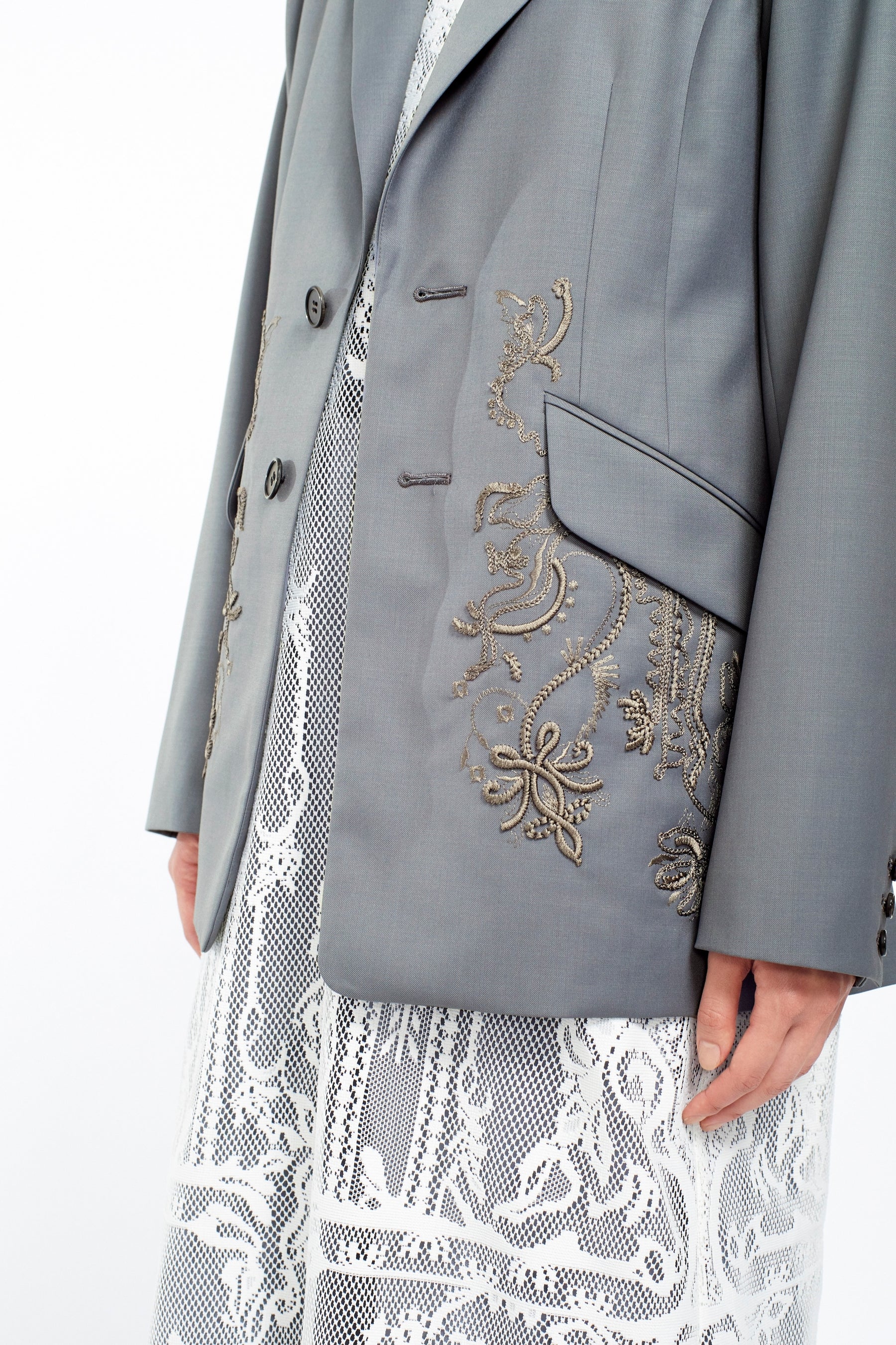 Surfacing embroidered jacket (Gray)