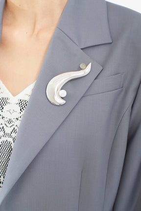 Sprout stone brooch (White)
