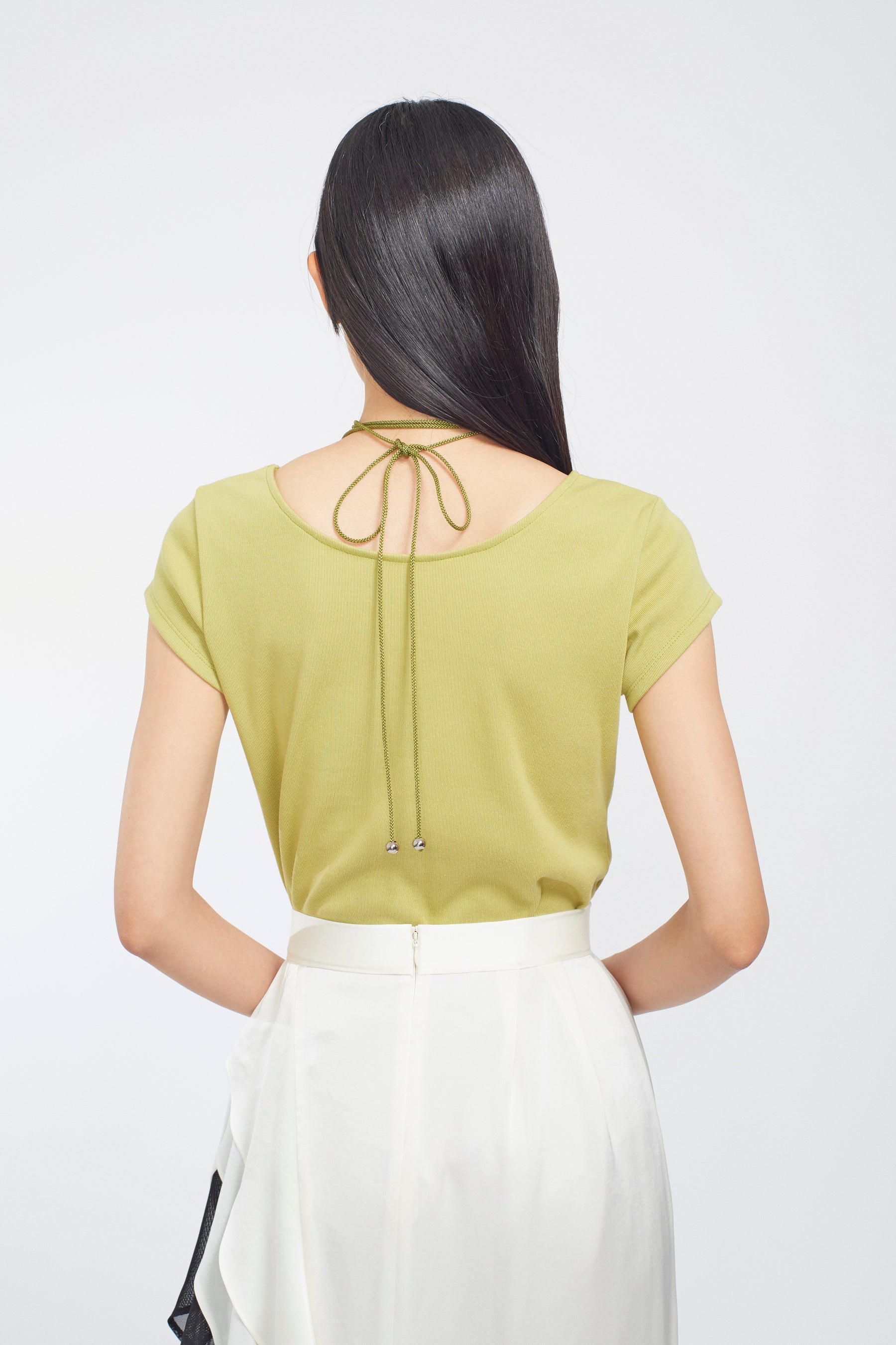 Cascade satin skirt (Ivory)