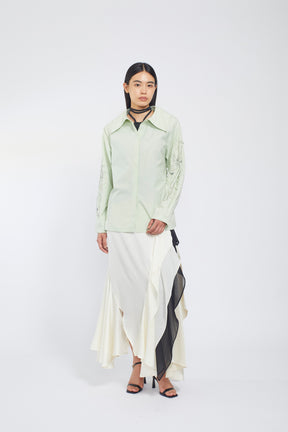 Cascade satin skirt (Ivory)