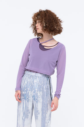 Sheer layered  top (Purple)