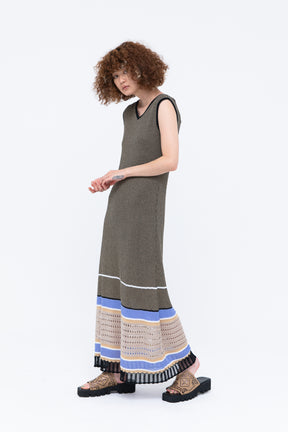 Millefeuille  knit dress (Beige)