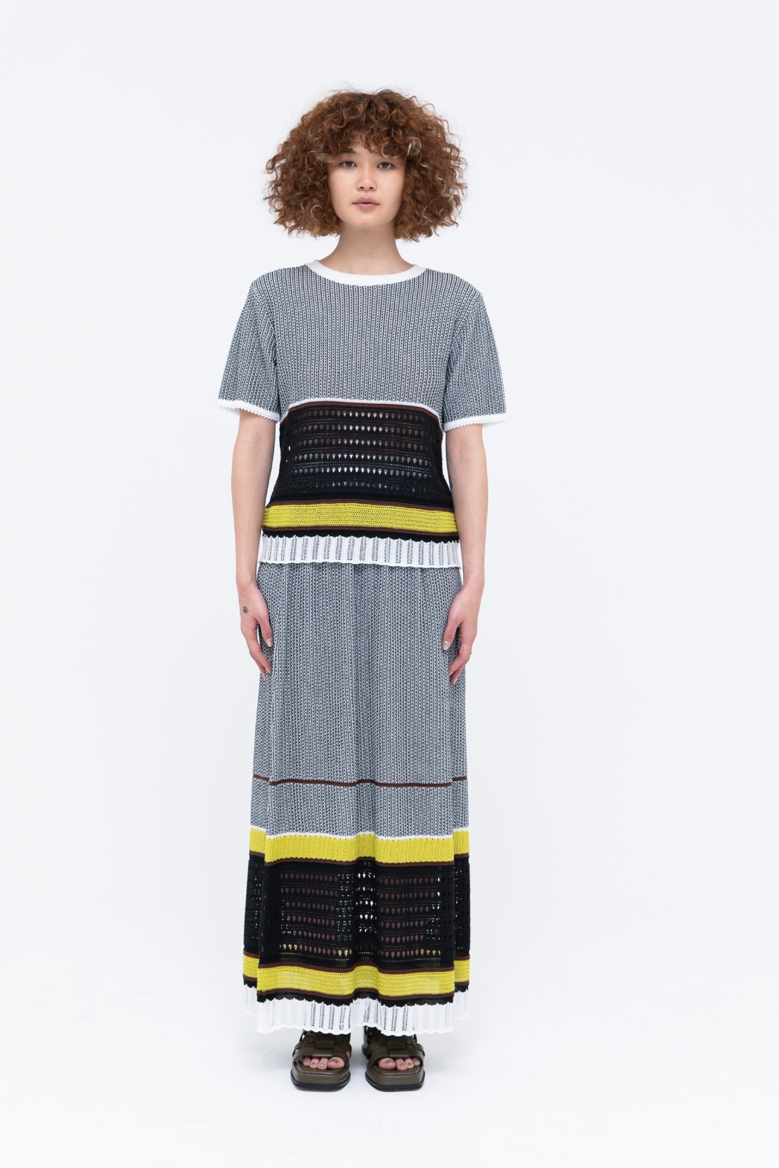 Millefeuille knit skirt (Black)