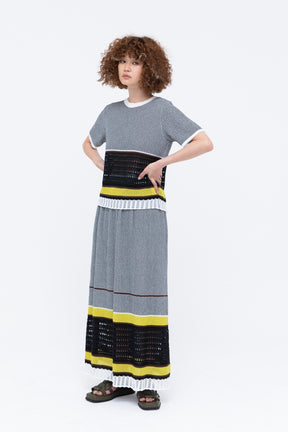 Millefeuille knit skirt (Black)