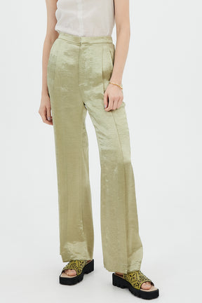 wrinkle wider trousers (light green)