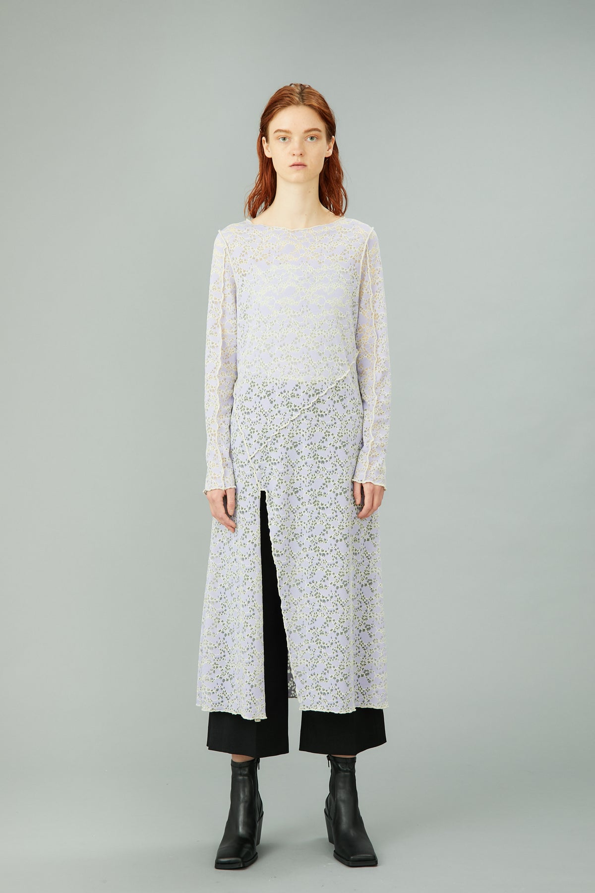 Long stretch lace dress (Purple)