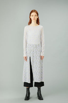 Long stretch lace dress (Purple)