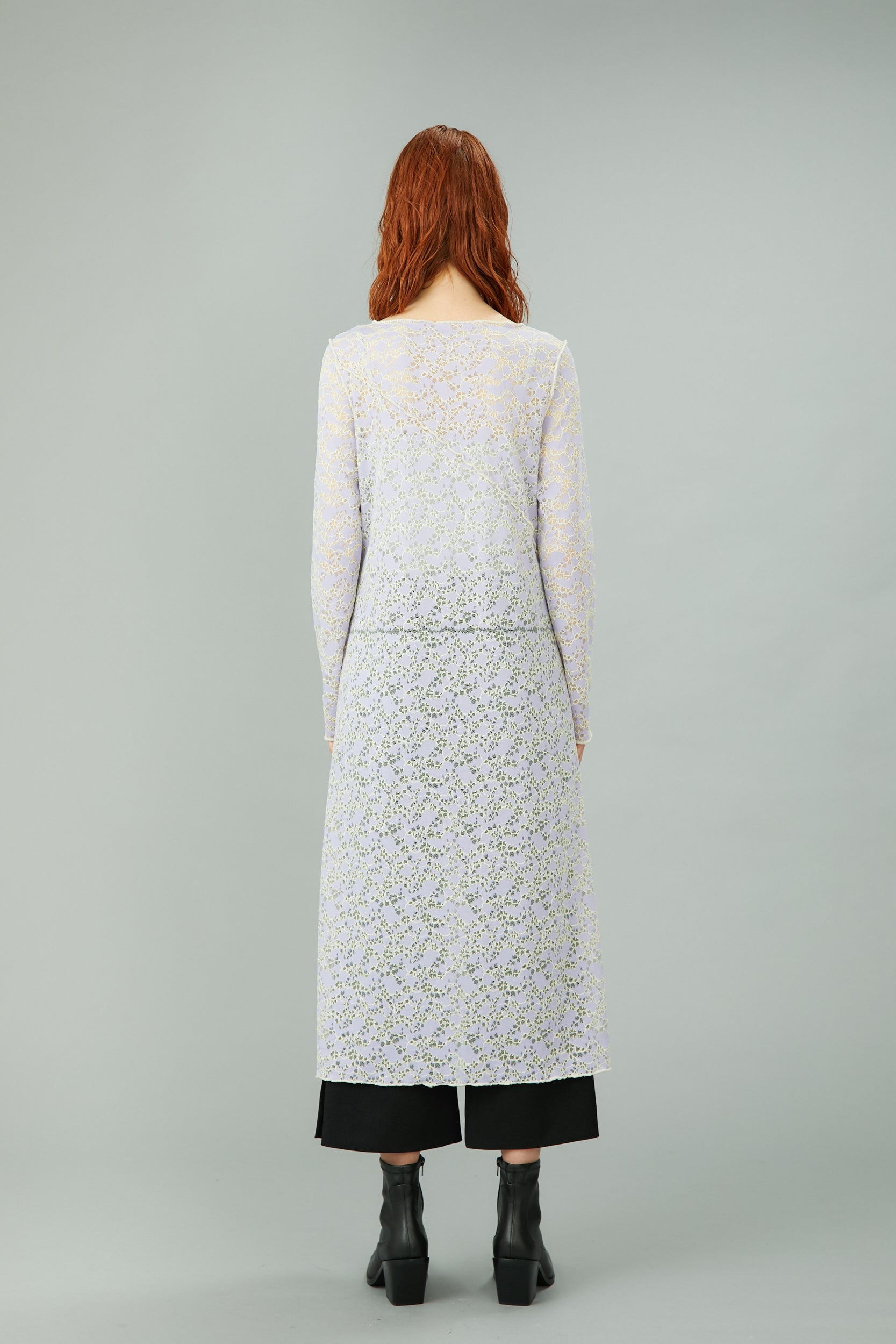 Long stretch lace dress (Purple)