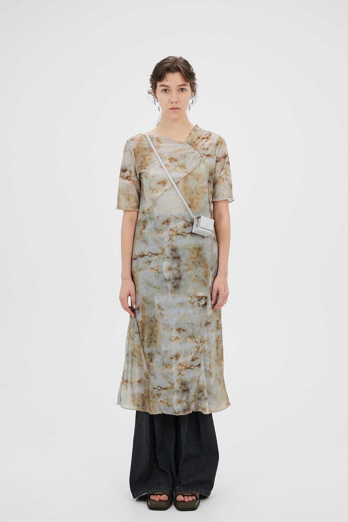 Limestone sheer dress (Beige)