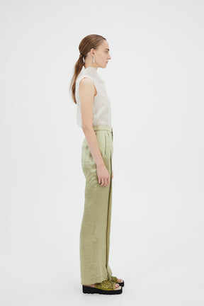 wrinkle wider trousers (light green)