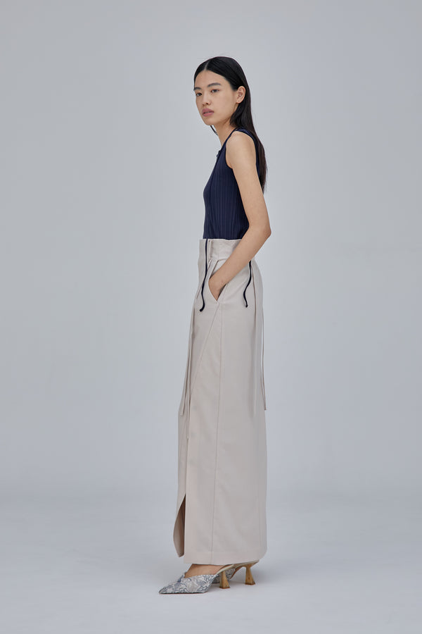 MURRAL Flow string slit skirt (Ivory)
