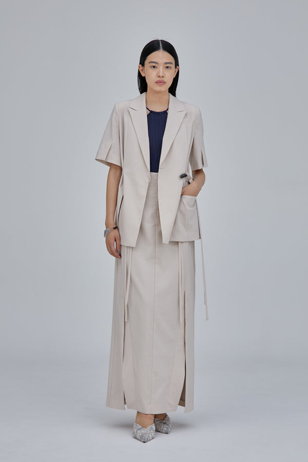 MURRAL Flow string slit skirt (Ivory)