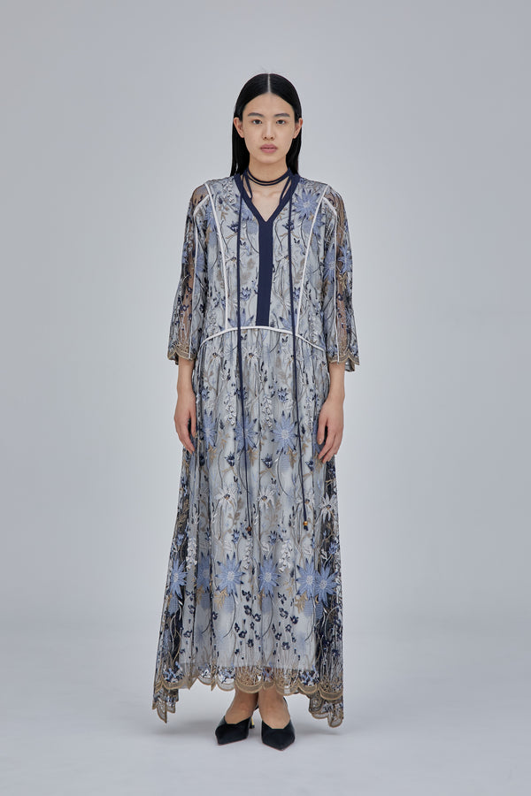 MURRAL Everlasting embroidery lace dress (Blue)