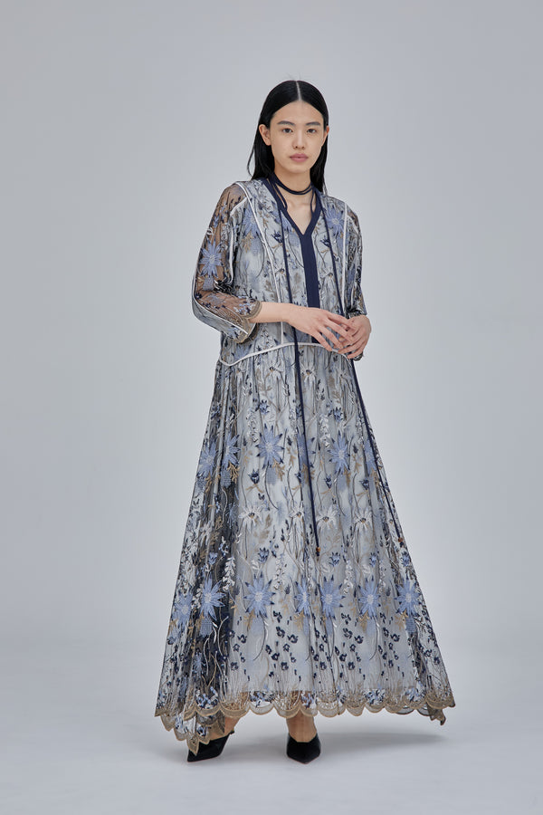 MURRAL Everlasting embroidery lace dress (Blue)