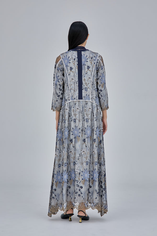 MURRAL Everlasting embroidery lace dress (Blue)