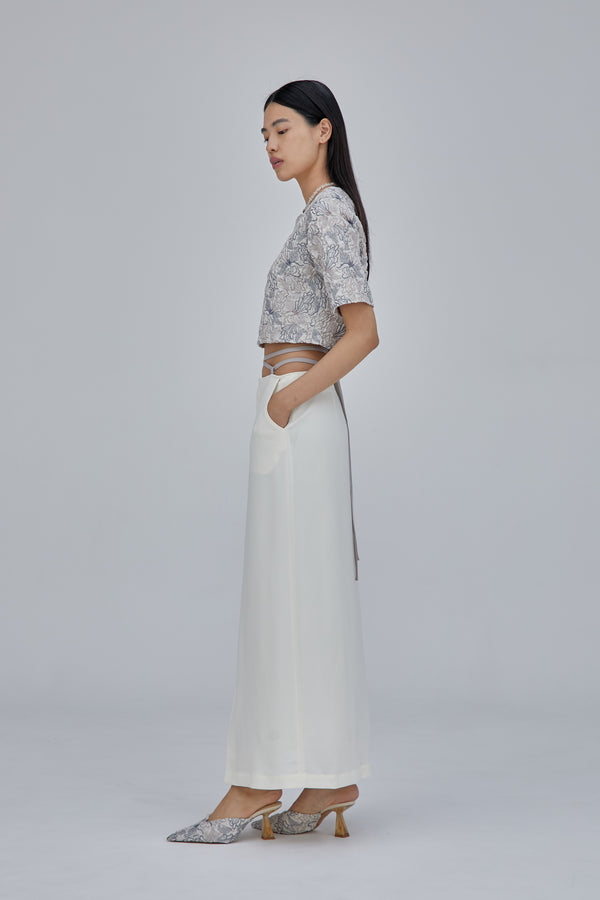 MURRAL String slit skirt (White)