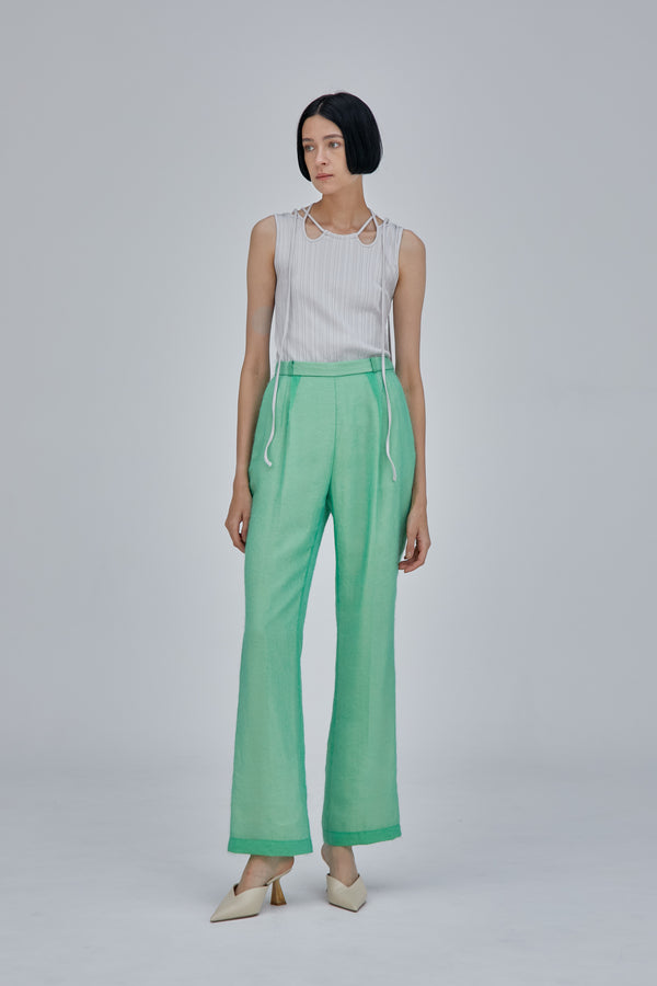 MURRAL Fluffy jacquard trousers (Light green)