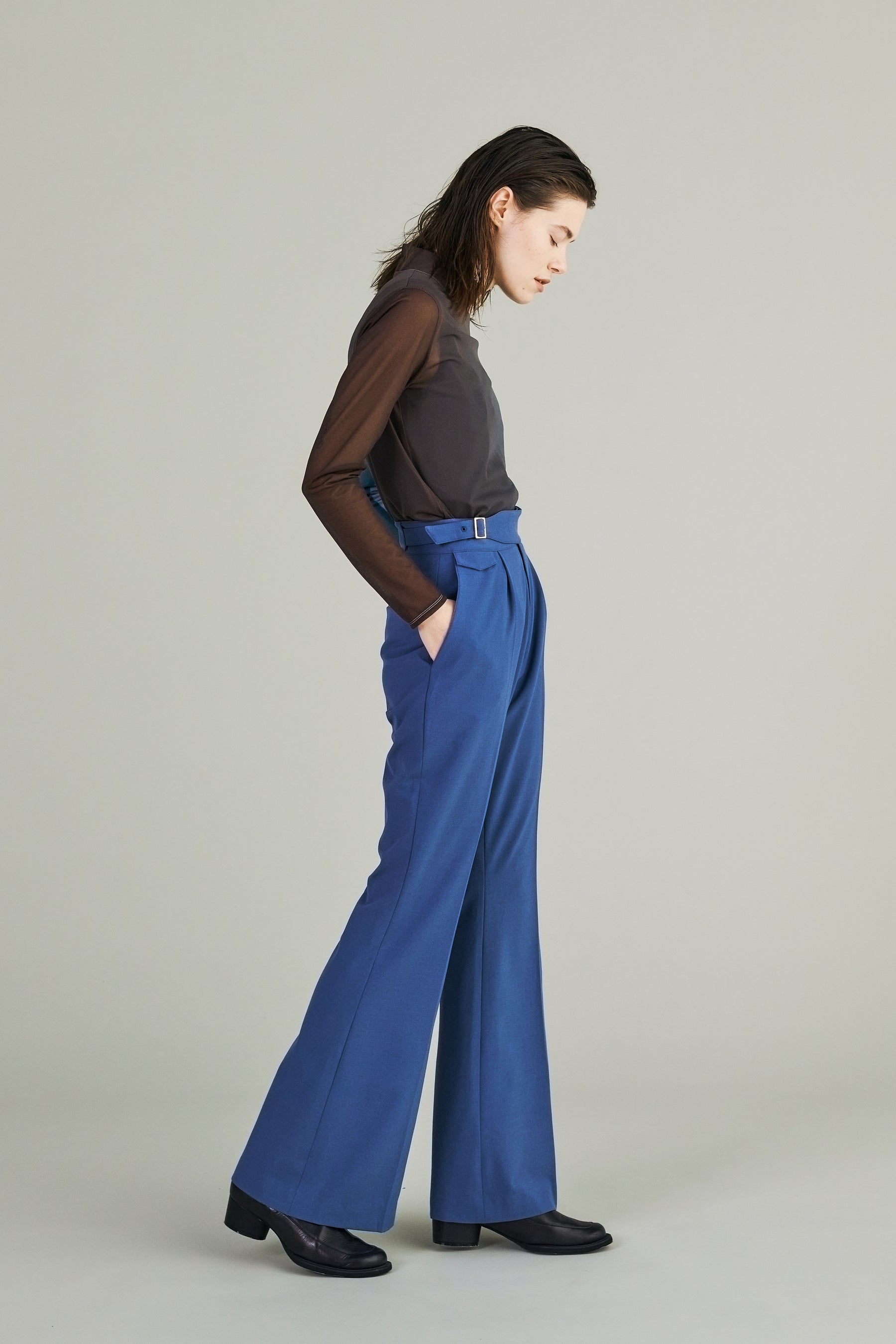 Flared gurkha trousers (Blue)