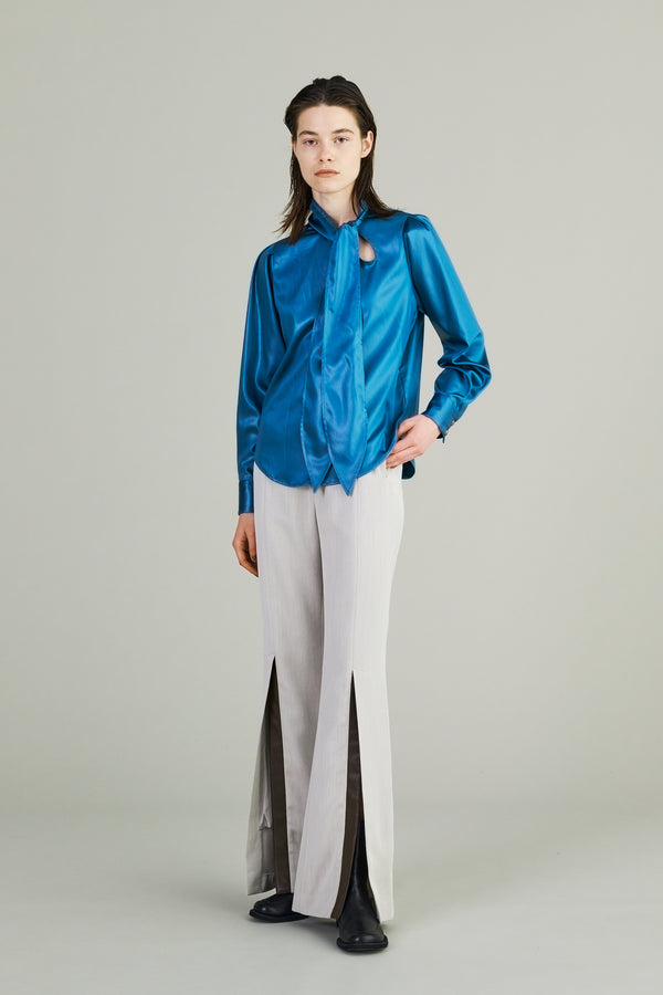 MURRAL Scarf blouse (Turquoise blue)