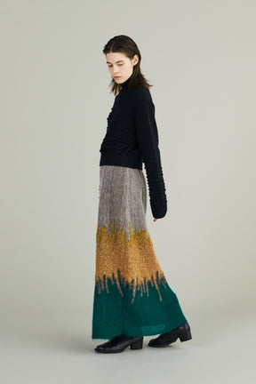 Water mirror knit skirt (Green)