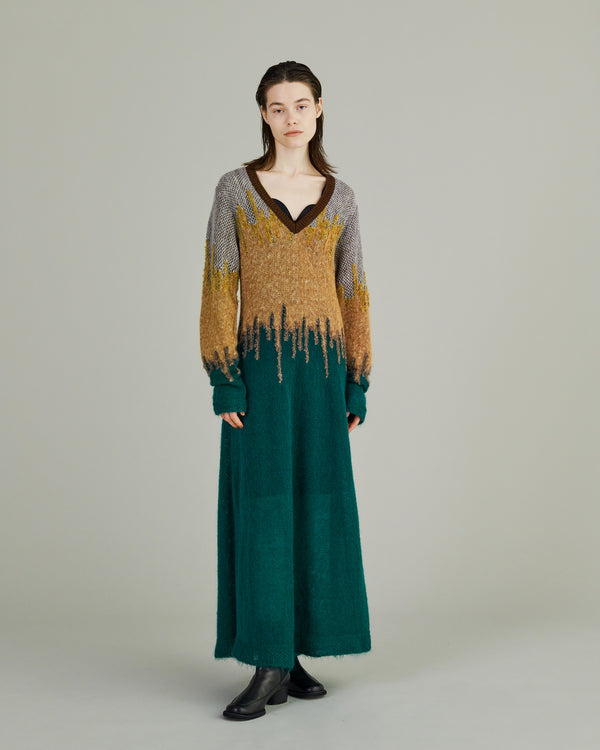 MURRAL Water mirror knit dress (Green)