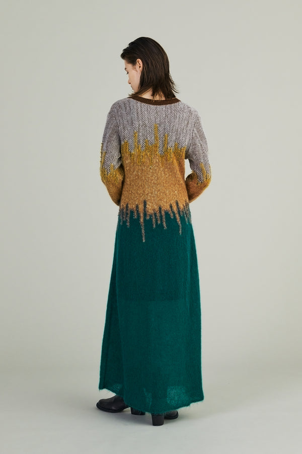 MURRAL Water mirror knit dress (Green)