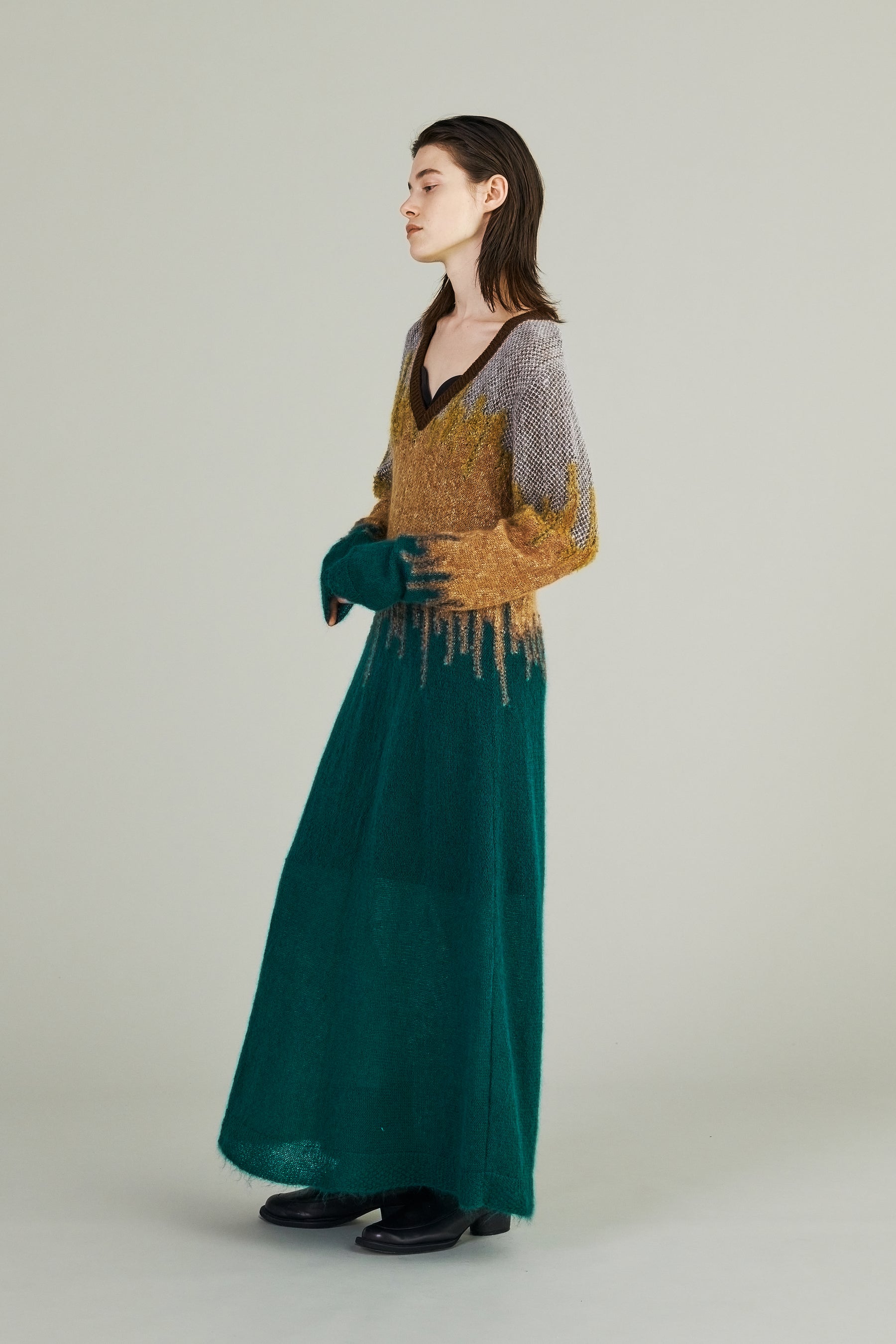 Water mirror knit dress (Green)