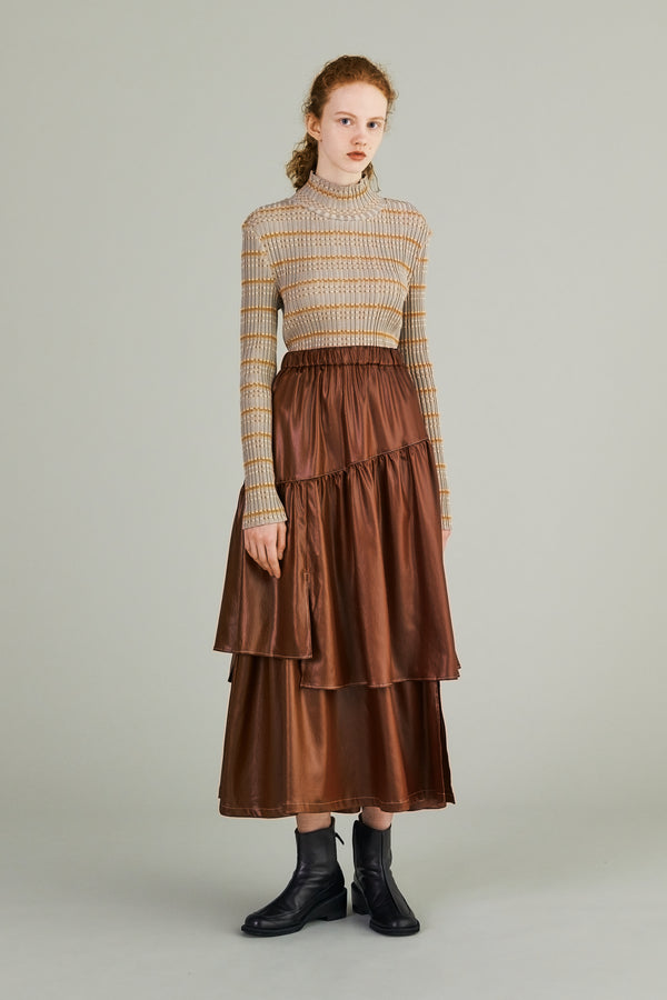 MURRAL Flow tiered skirt (Russet brown)