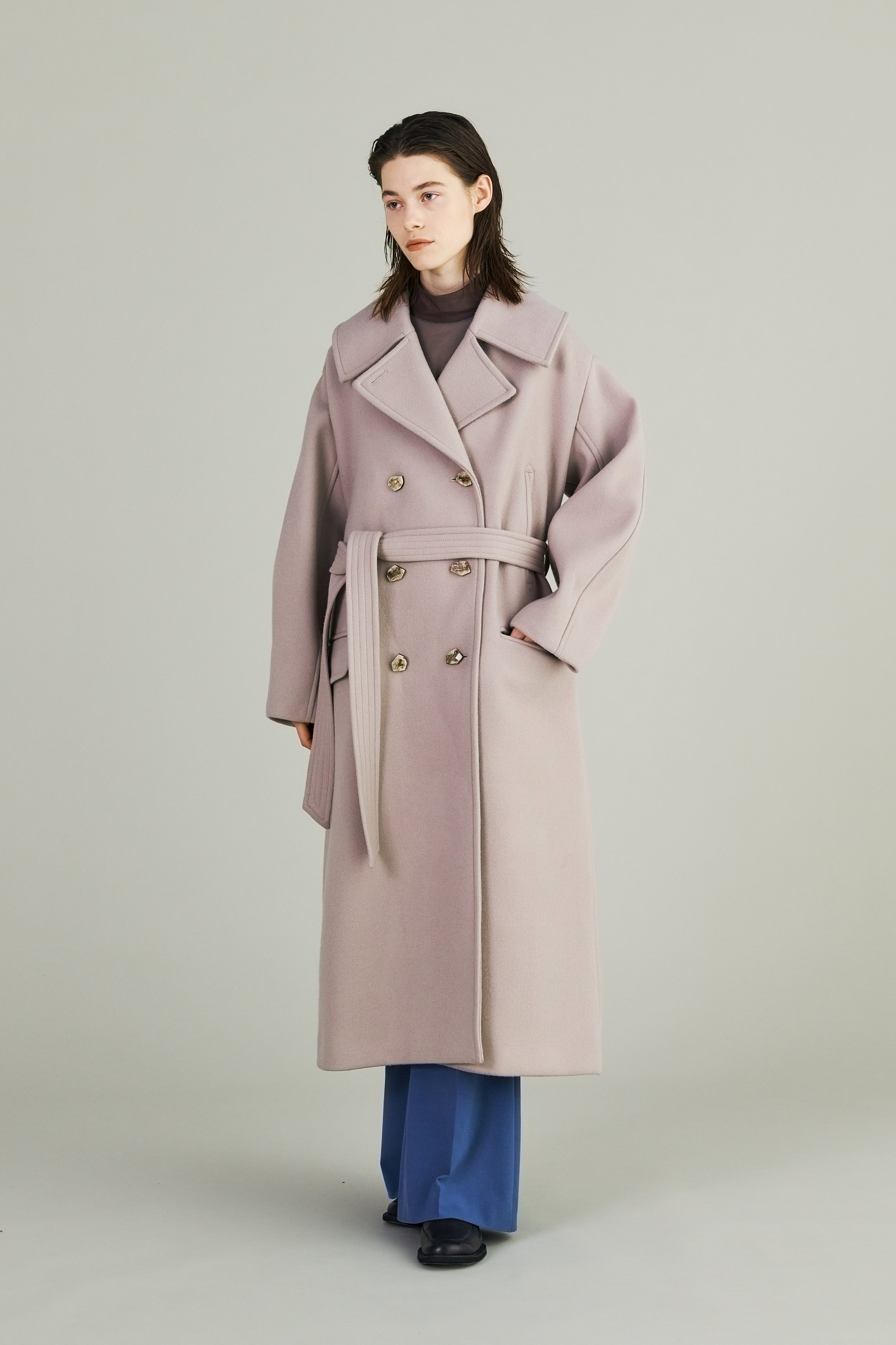 MURRAL Wool pea coat (Greige)-