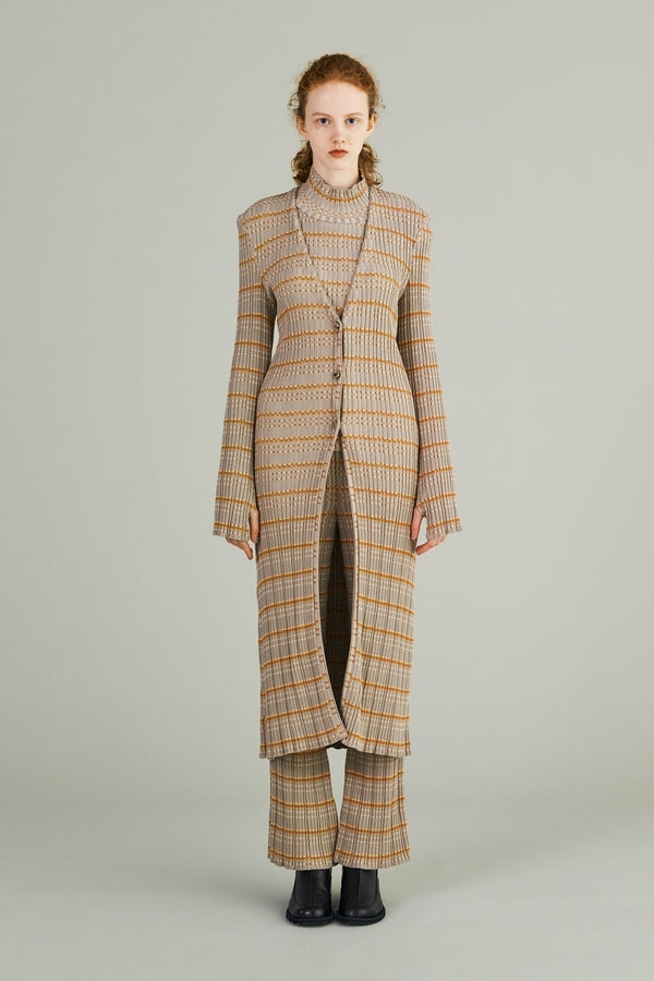 MURRAL Monk's belt rib knit cardigan (Greige)