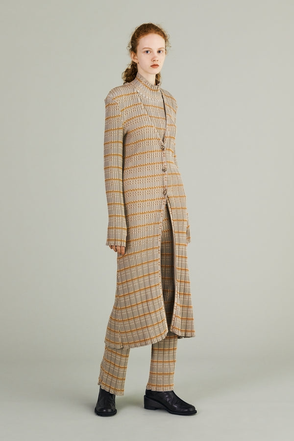 MURRAL Monk's belt rib knit cardigan (Greige)