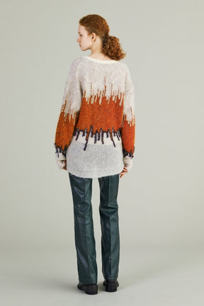 Water mirror knit sweater (Light gray)