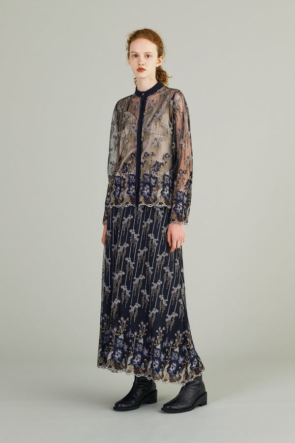 MURRAL Everlasting embroidery lace blouse (Navy)