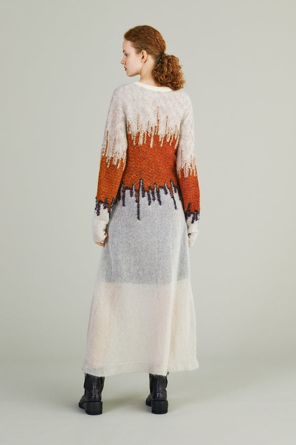 MURRAL Water mirror knit dress (Light gray)