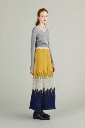 Water mirror knit skirt (Navy)