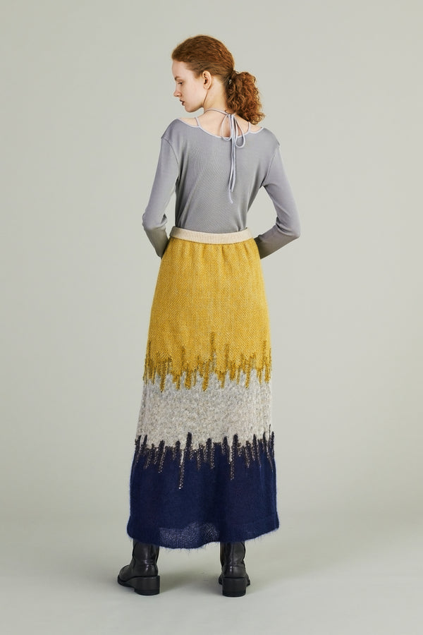MURRAL Water mirror knit skirt (Navy)
