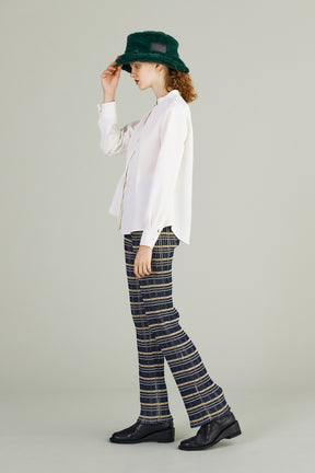 Monk's belt rib knit trousers (Navy)