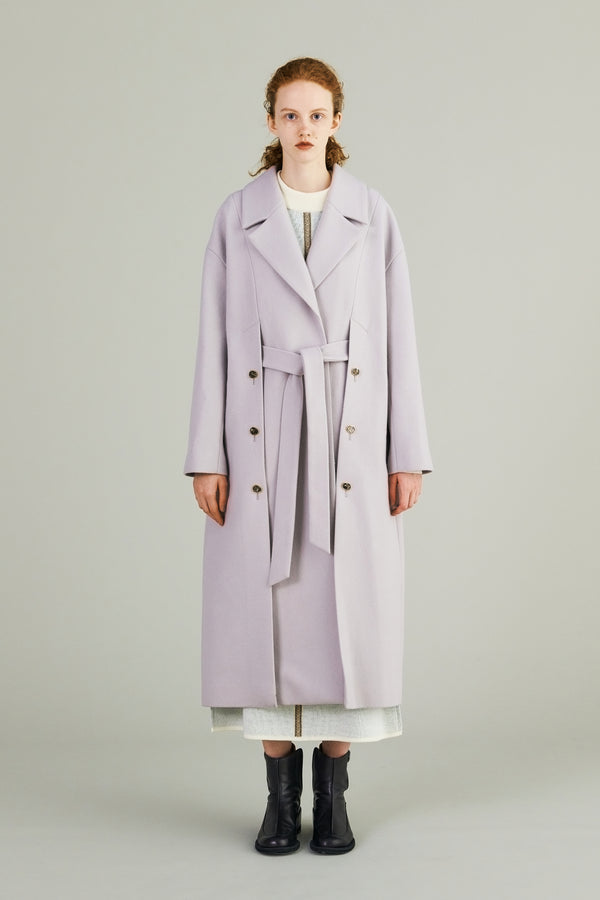 MURRAL Wool long slitted coat (Gray)