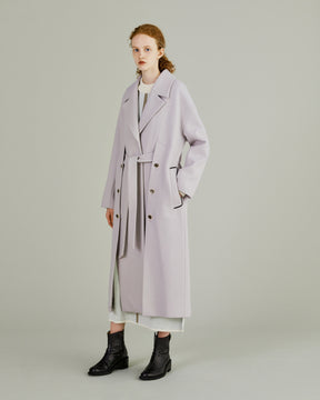 Wool long slitted coat (Gray)