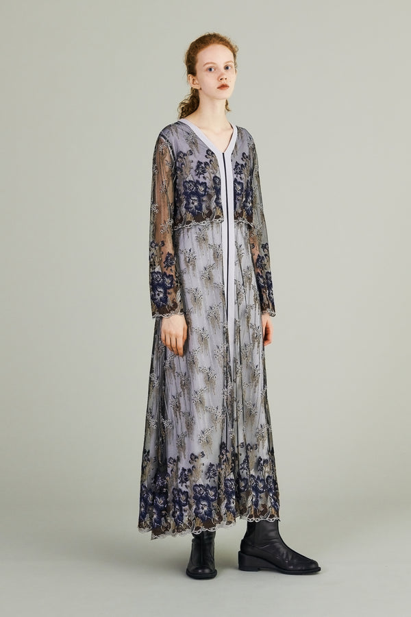MURRAL Everlasting embroidery lace dress (Navy)