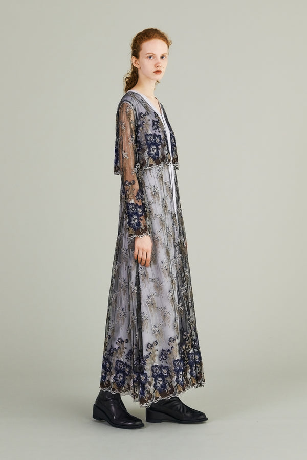 MURRAL Everlasting embroidery lace dress (Navy)