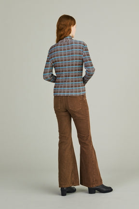 Tucked flare denim (Brown)