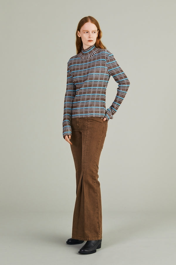 MURRAL Monk's belt rib knit top (Brown)