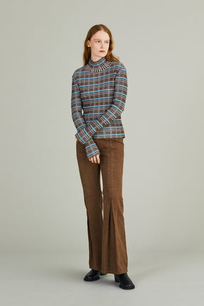 Monk's belt rib knit top (Brown)