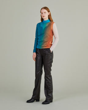 Sheer gradation top (Emerald blue)