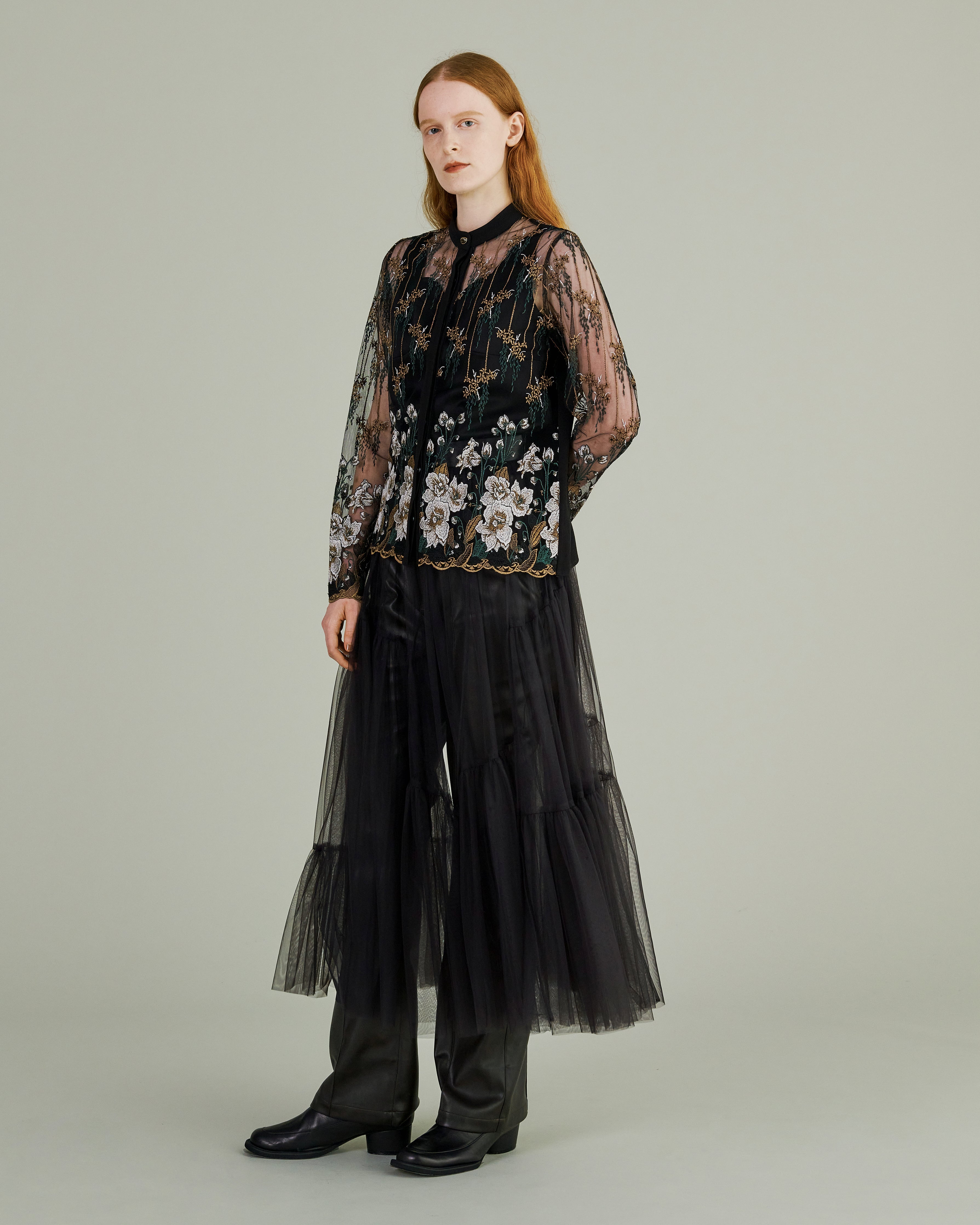 murral embroidery lace blouse