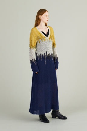 Water mirror knit dress (Navy)