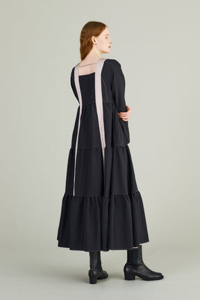 Vintage taffeta tiered dress (Black)