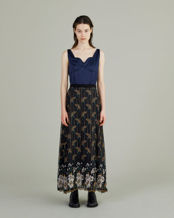 MURRAL Everlasting embroidery lace skirt (Black)